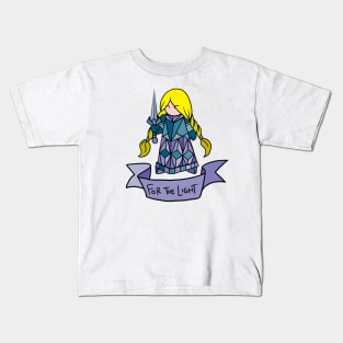 Blonde Paladin - For the Light Kids T-Shirt